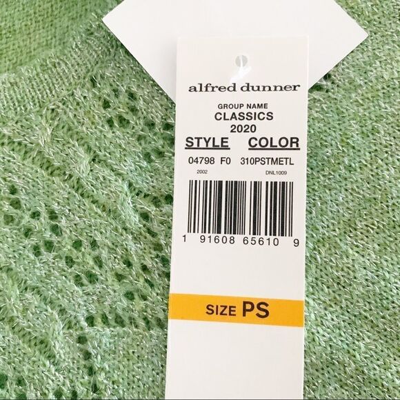 NWT Alfred Dunner Green Pullover Sweater, SP - Picture 5 of 6